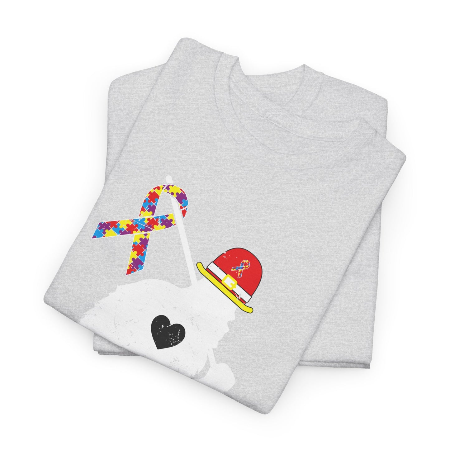 Bigfoot Heart Puzzle Piece Autism T shirt unisex heavy cotton T-shirt