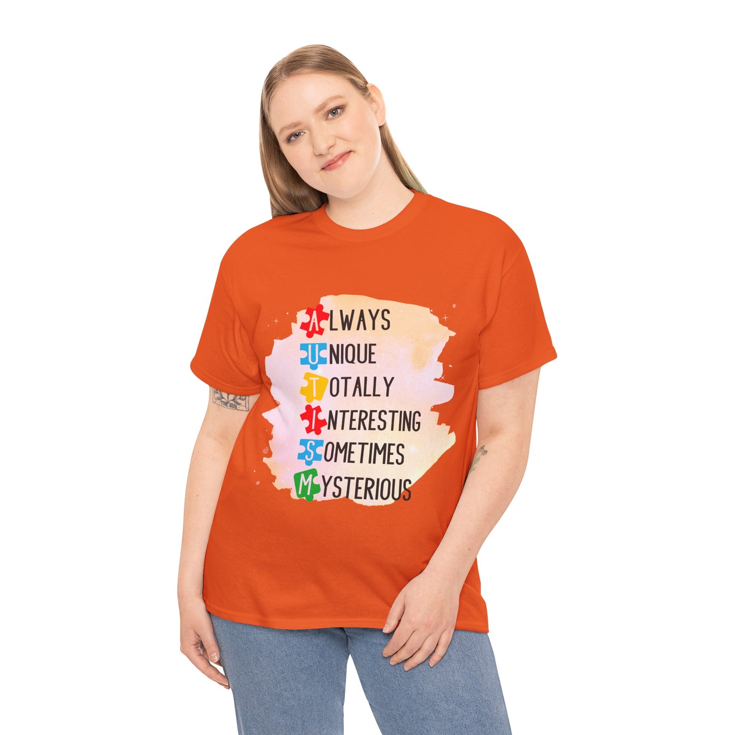 Autism Always Unique Totally Interesting Sometimes Mysterious T-shirt Unisex Heavy Cotton
