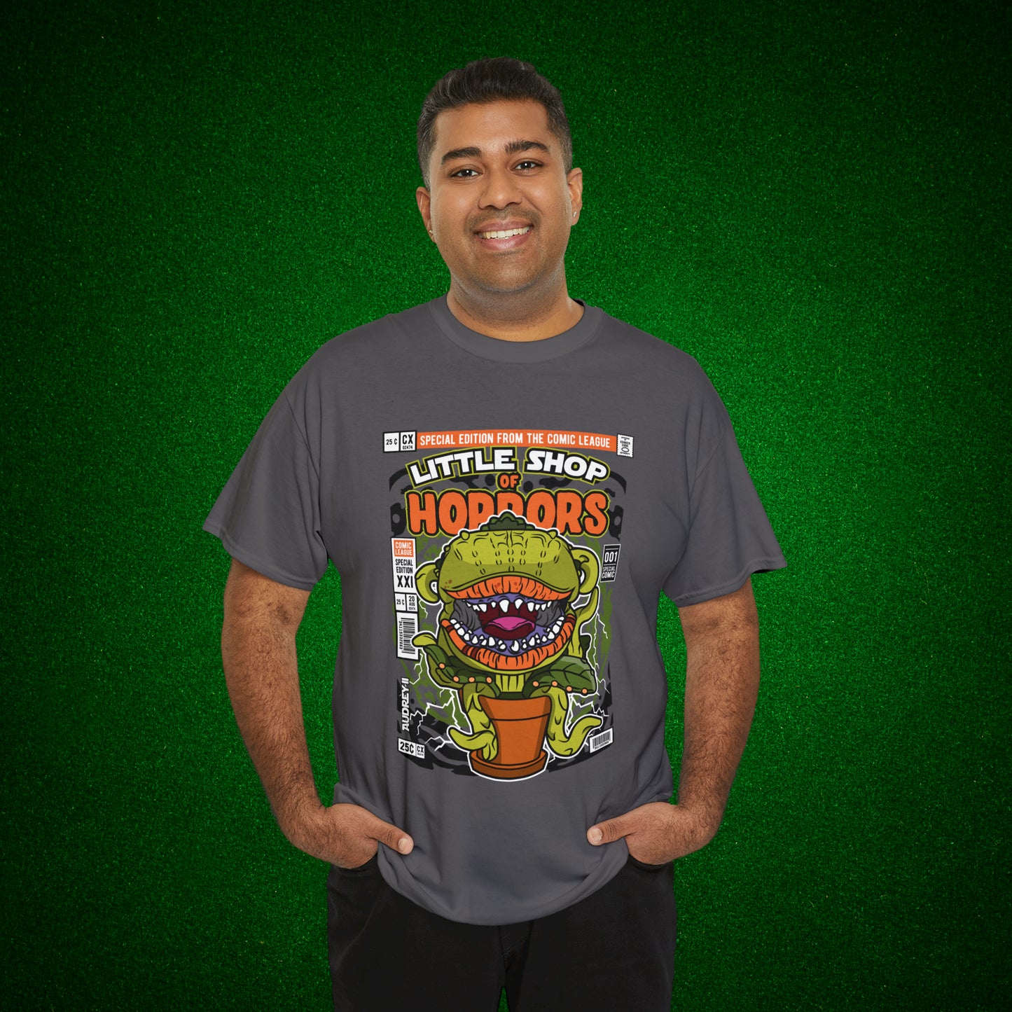 Little Shop of Horrors Audrey Pop Culture Mock Comic Cover heavy cotton T-shirt