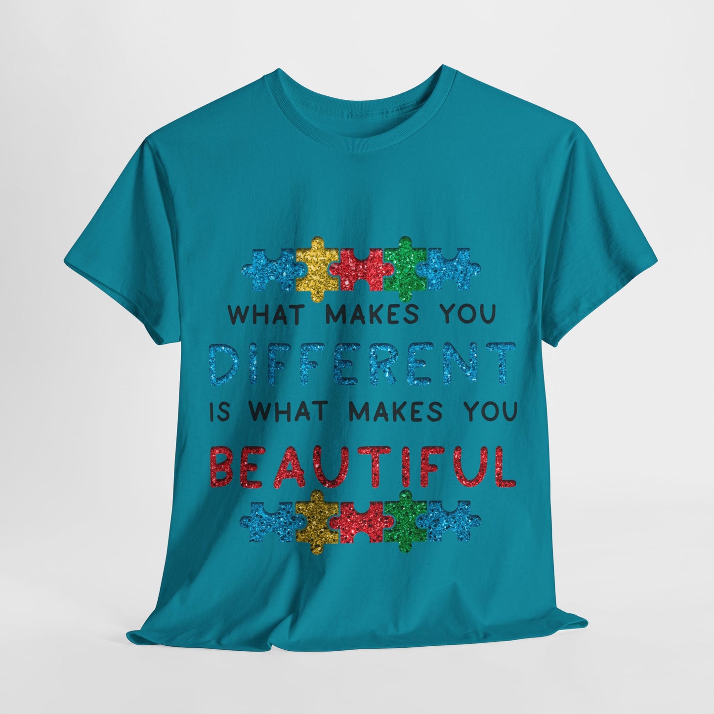 Autism WHAT MAKES YOU DIFFERENT IS WHAT MAKES YOU BEAUTIFUL T-shirt Unisex Heavy Cotton