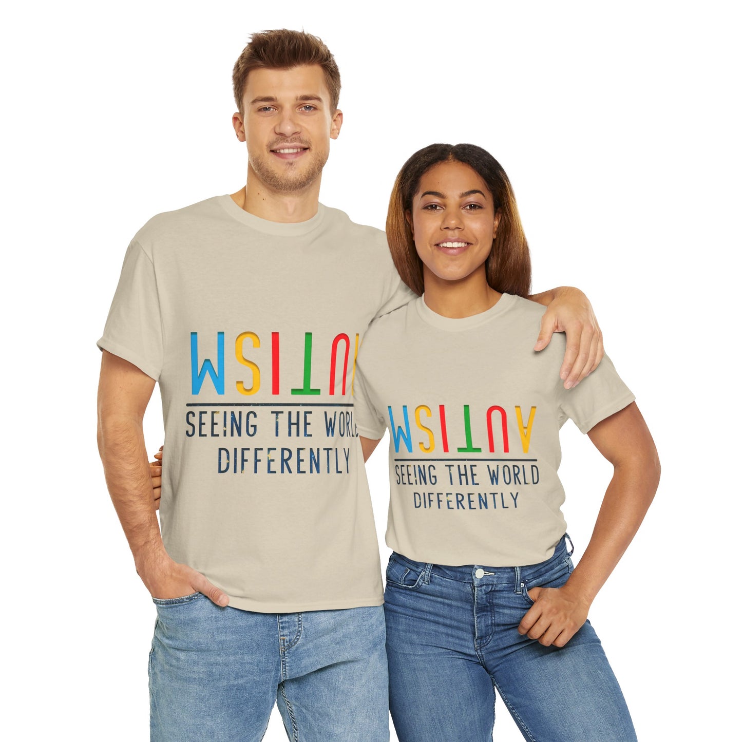 Autism Seeing the World Differently T-shirt Unisex Heavy Cotton