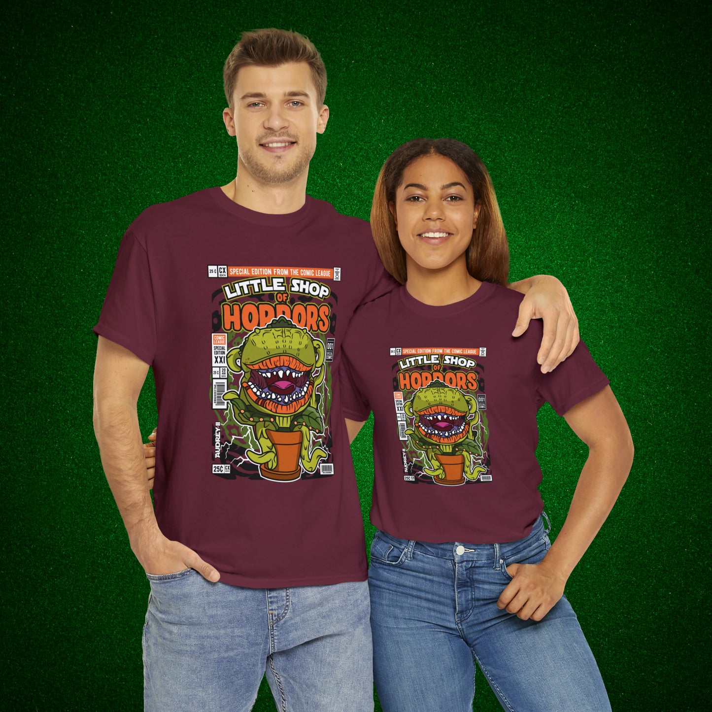Little Shop of Horrors Audrey Pop Culture Mock Comic Cover heavy cotton T-shirt