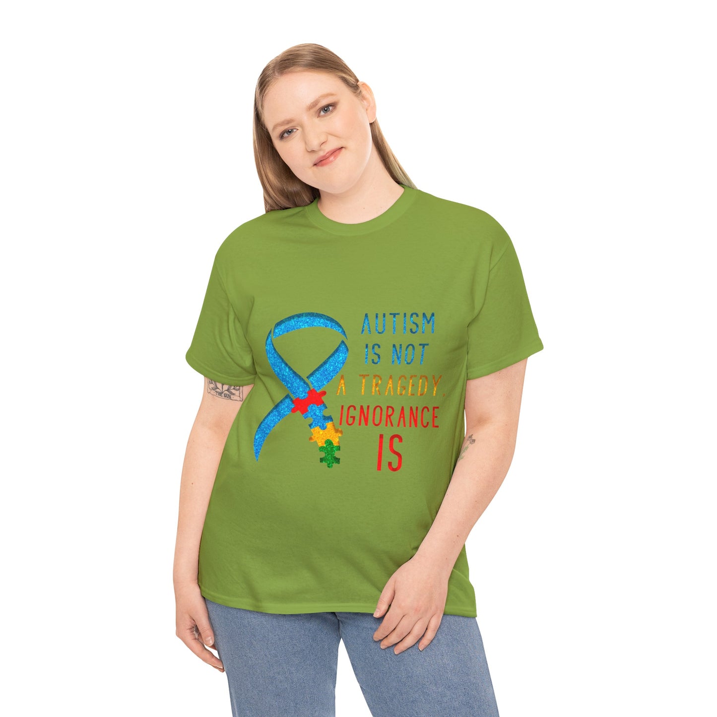 Autism is NOT a Tragedy IGNORANCE is T-shirt Unisex Heavy Cotton