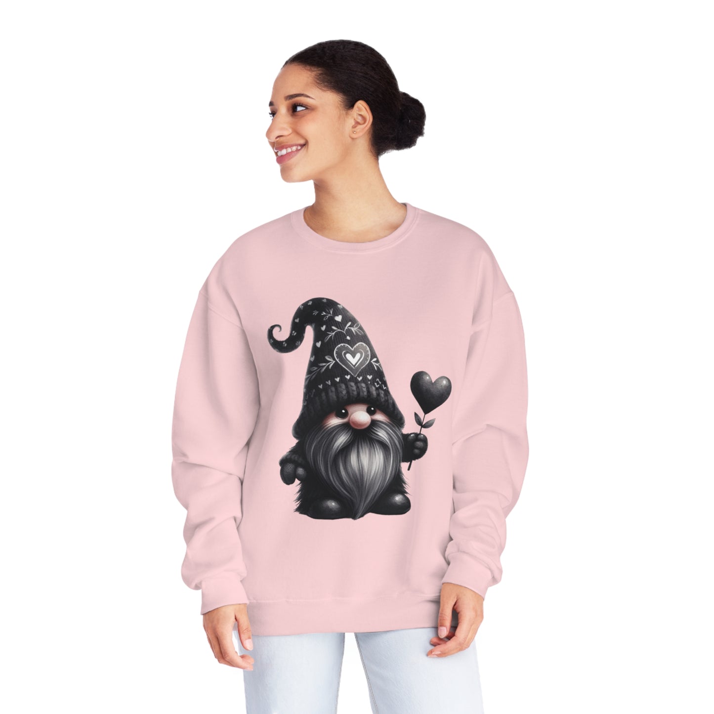 Black Valentine Gnome Unisex NuBlend® Crewneck Sweatshirt