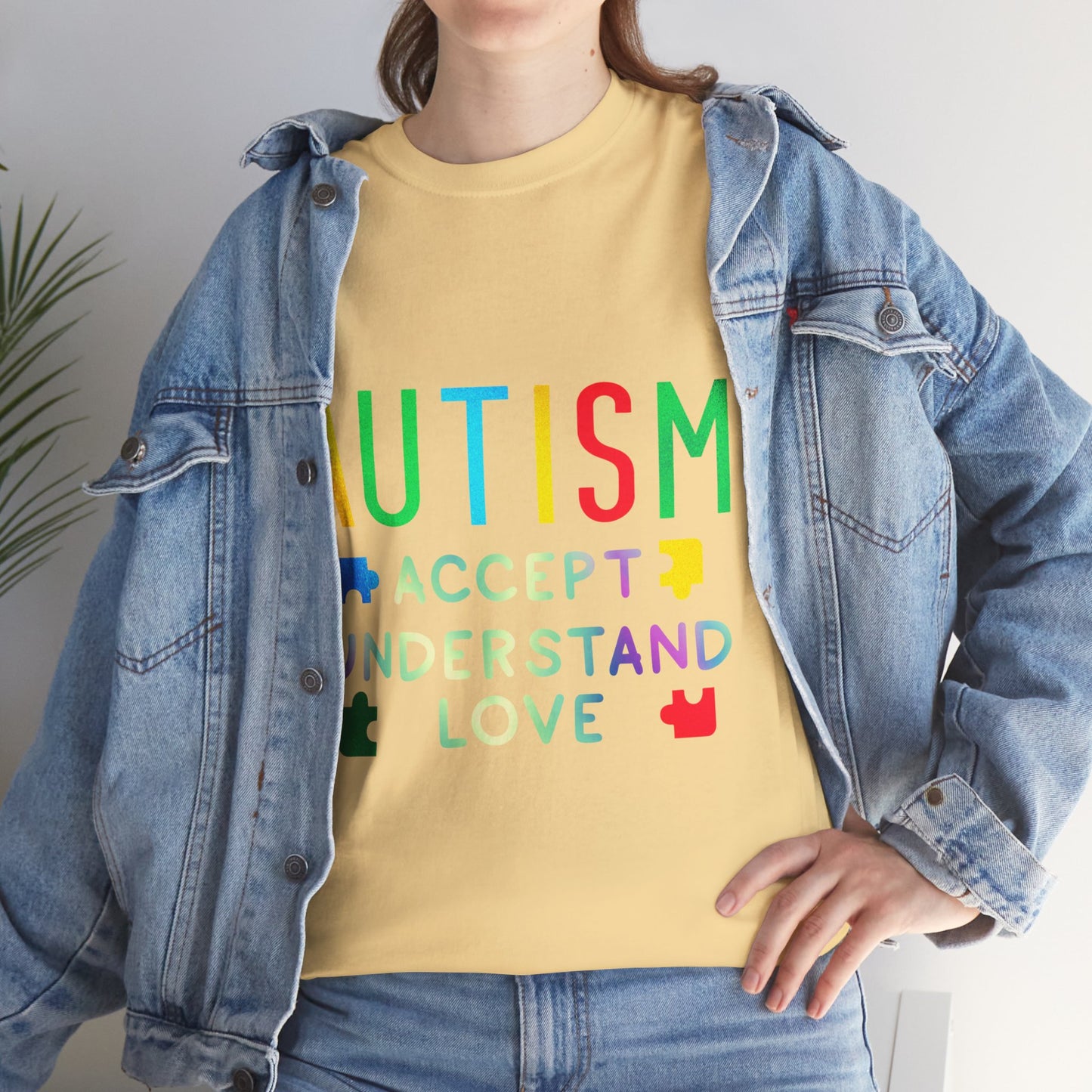 Autism ACCEPT UNDERSTAND LOVE T-shirt Unisex Heavy Cotton