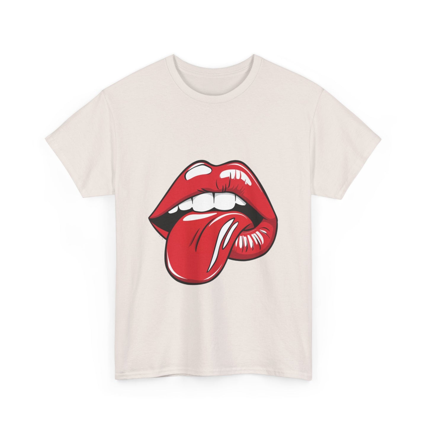Sexy Retro PopArt Red Lips and Tounge Unisex heavy cotton Tshirt