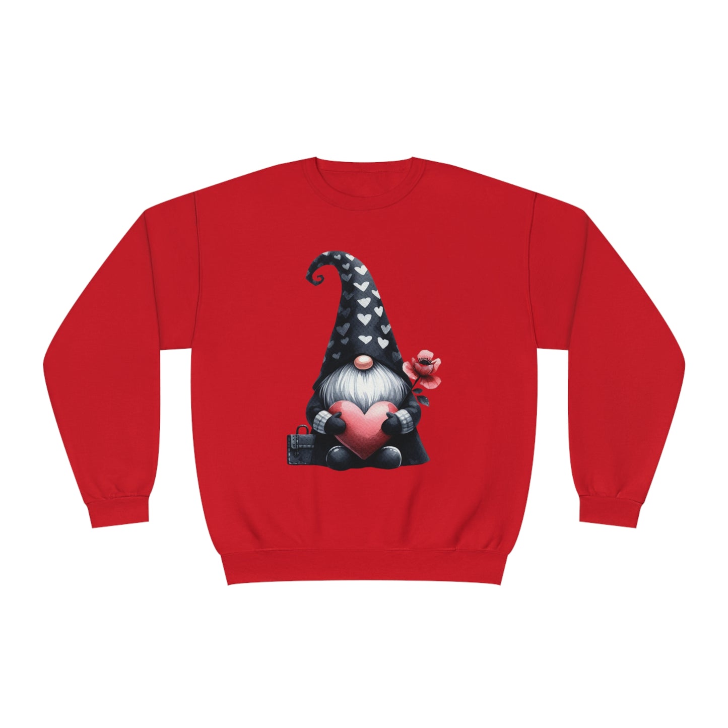 Black Valentine Gnome Unisex NuBlend® Crewneck Sweatshirt