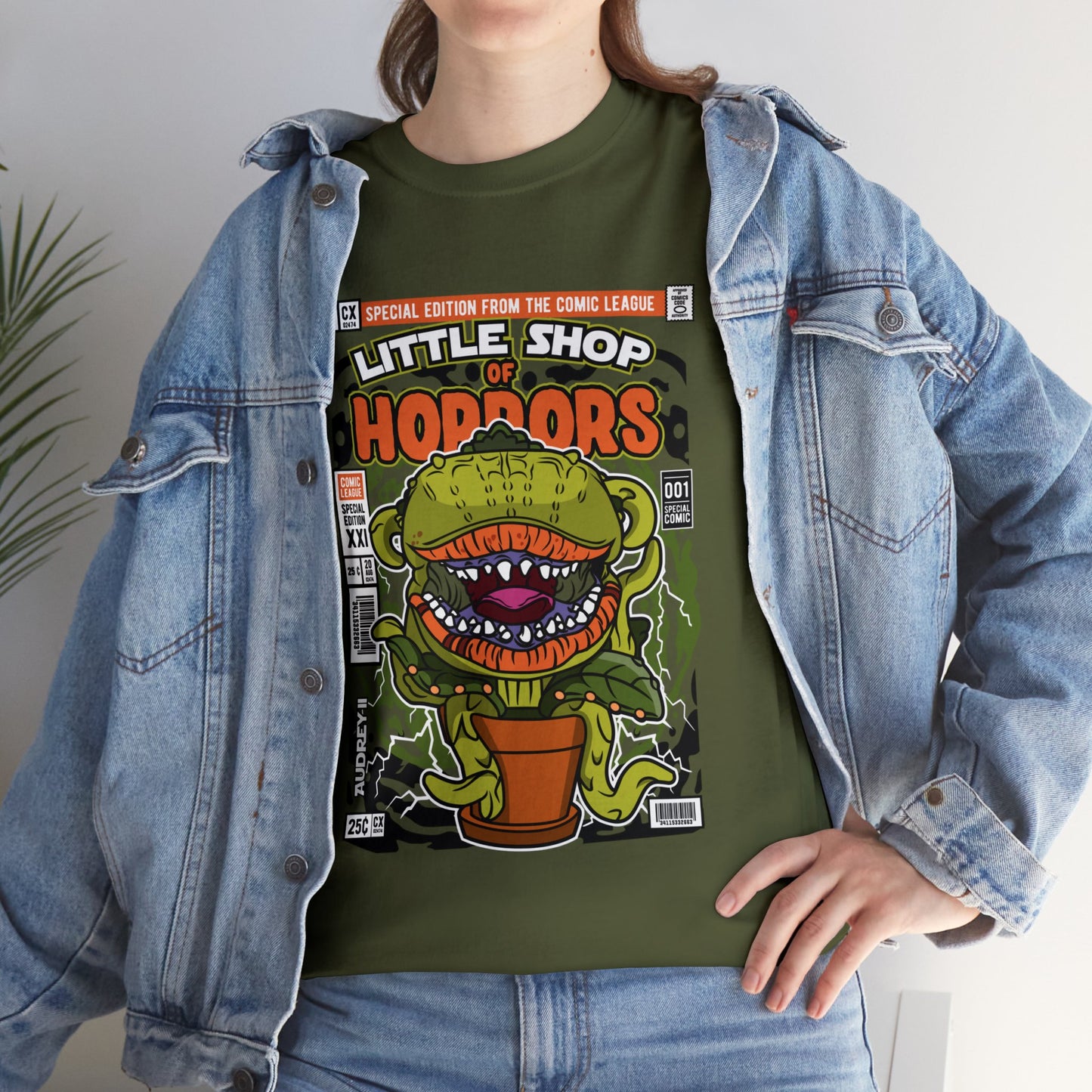 Little Shop of Horrors Audrey Pop Culture Mock Comic Cover heavy cotton T-shirt