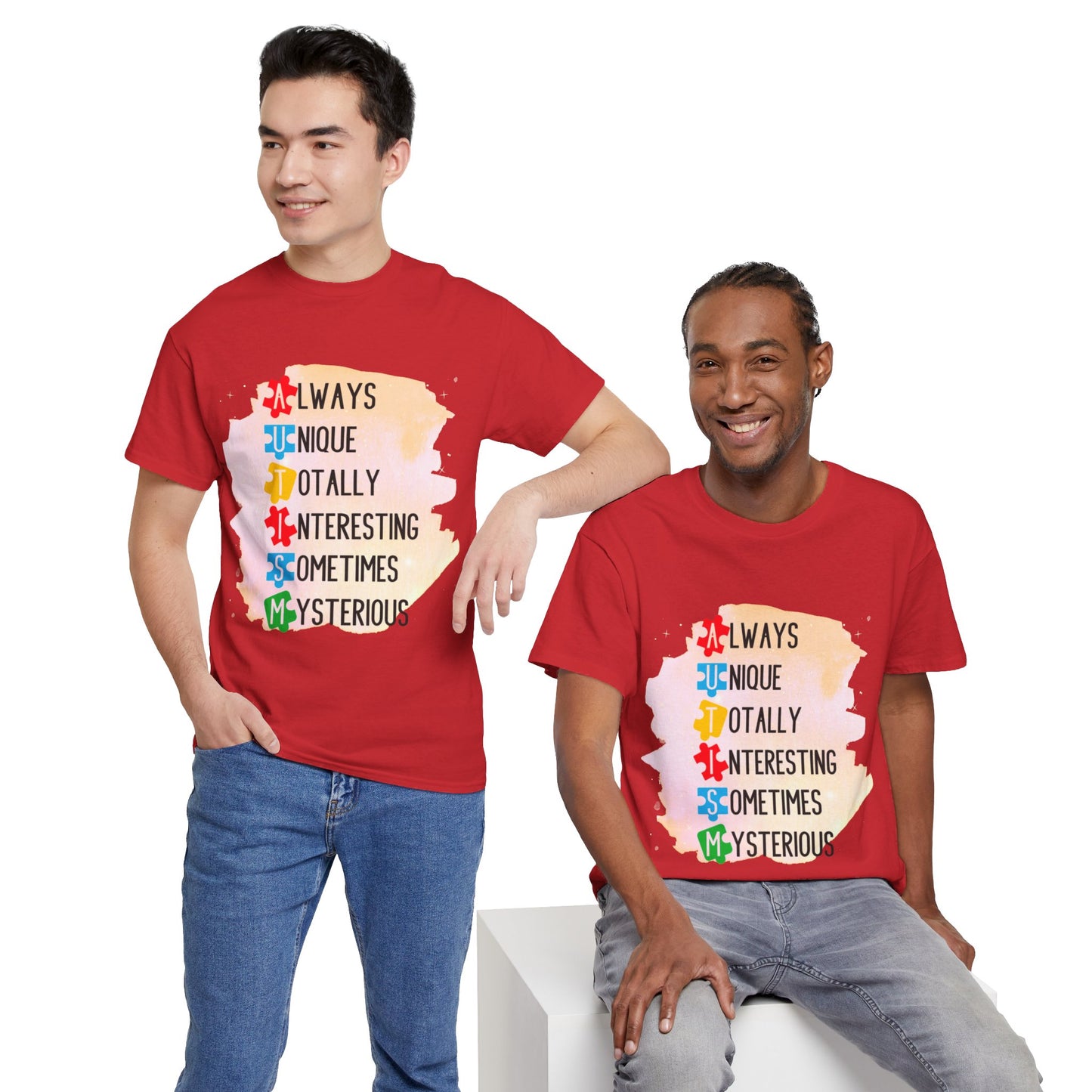 Autism Always Unique Totally Interesting Sometimes Mysterious T-shirt Unisex Heavy Cotton