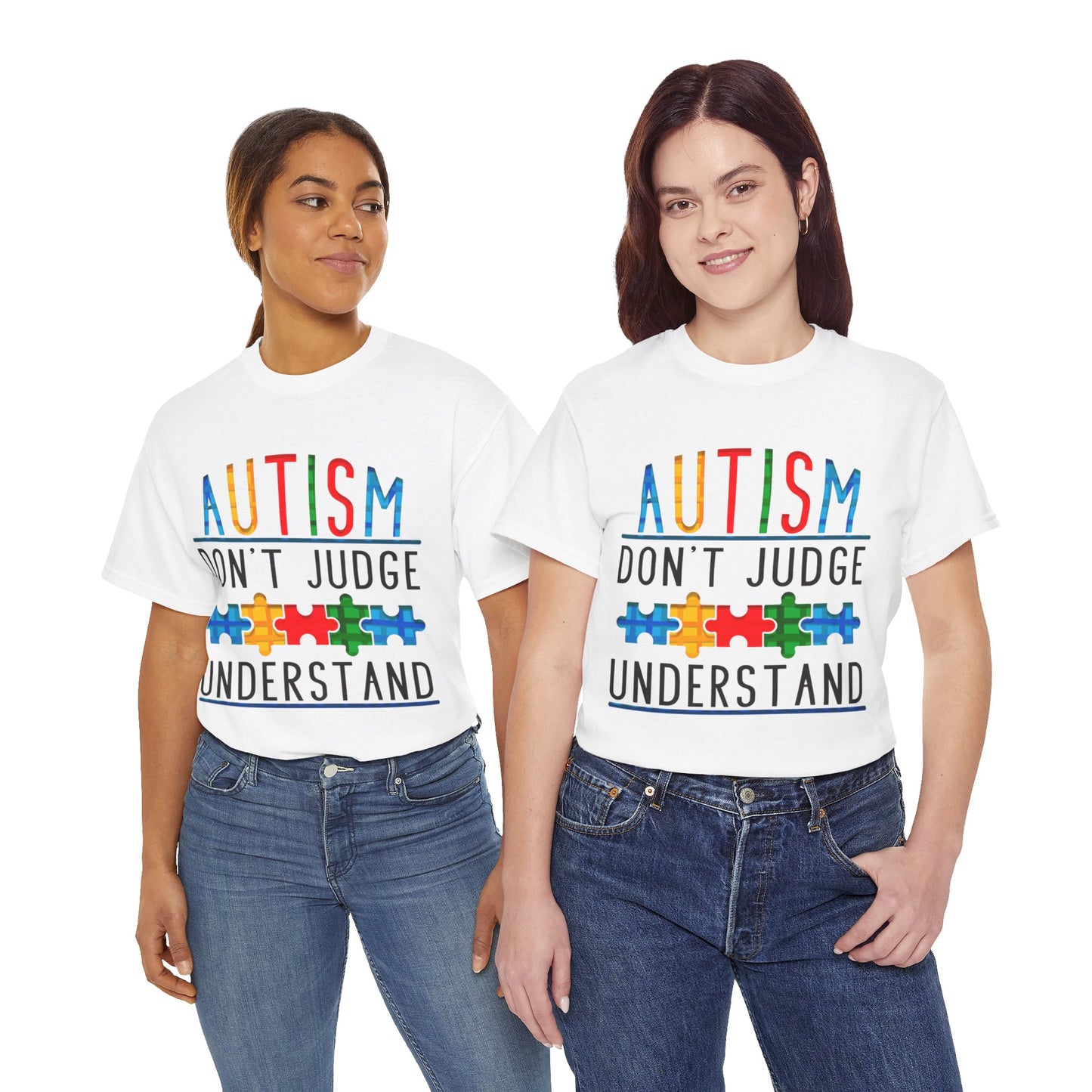 Autism Don't Judge Understand T-shirt Unisex Heavy Cotton