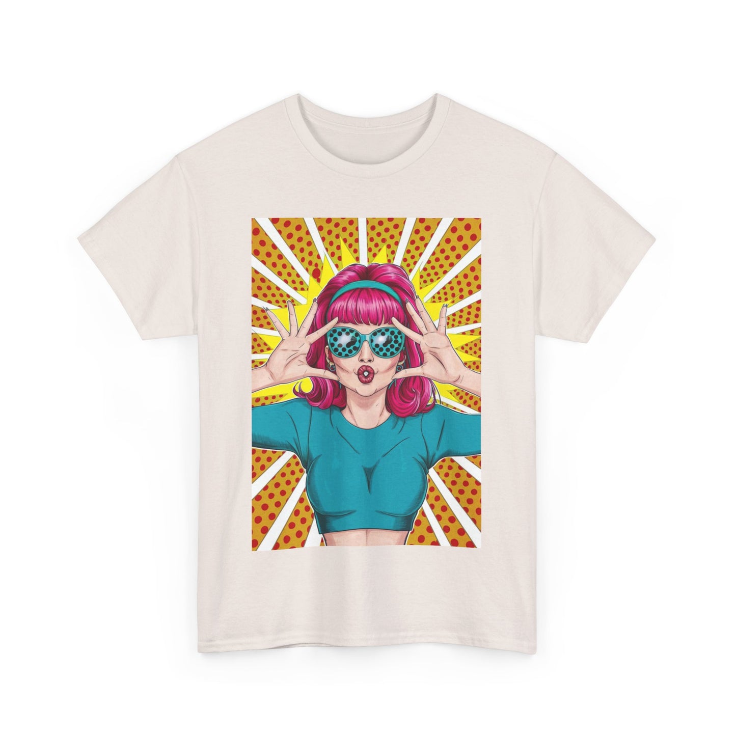 Sexy Retro PopArt Girl Vibrant Colors Unisex heavy cotton Tshirt