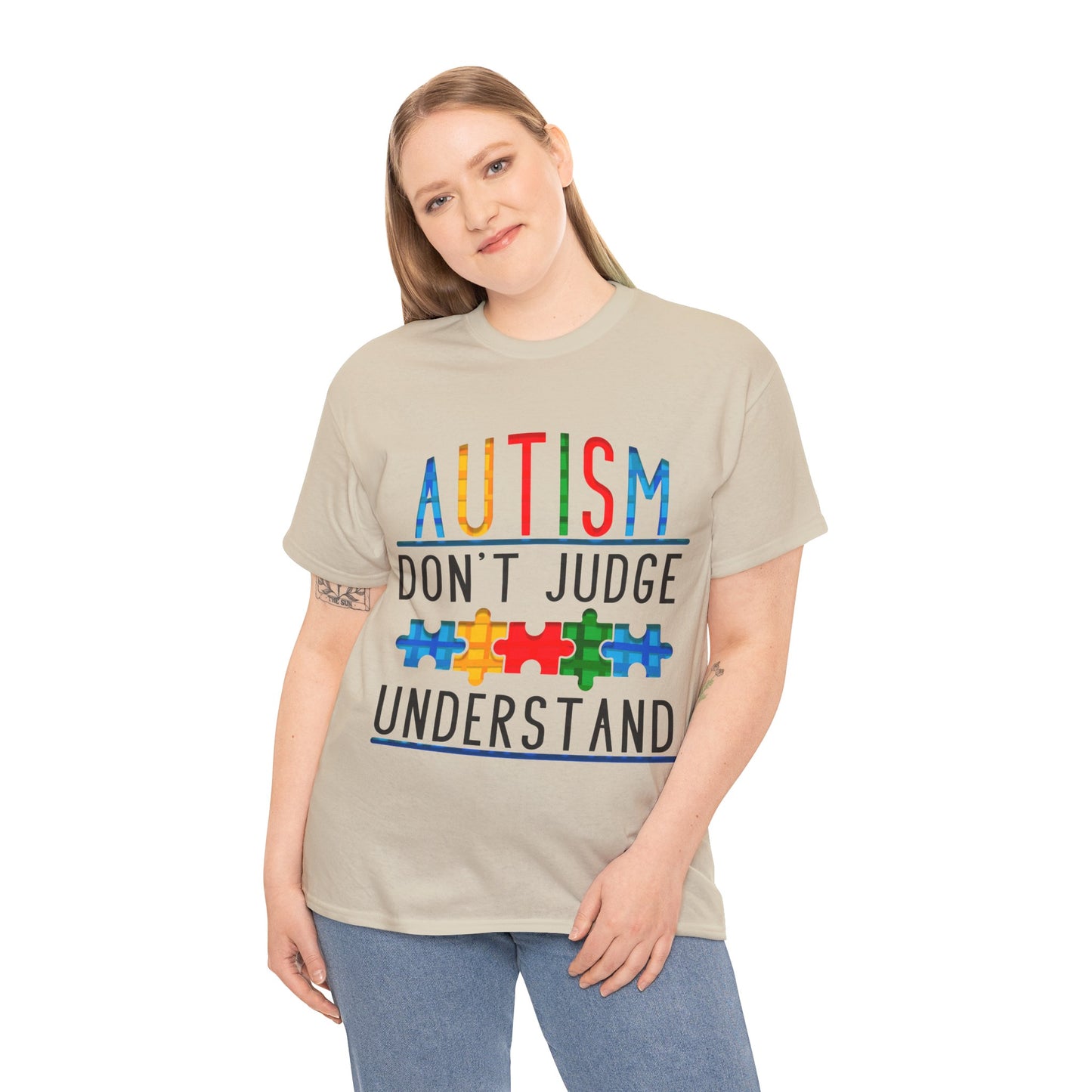 Autism Don't Judge Understand T-shirt Unisex Heavy Cotton