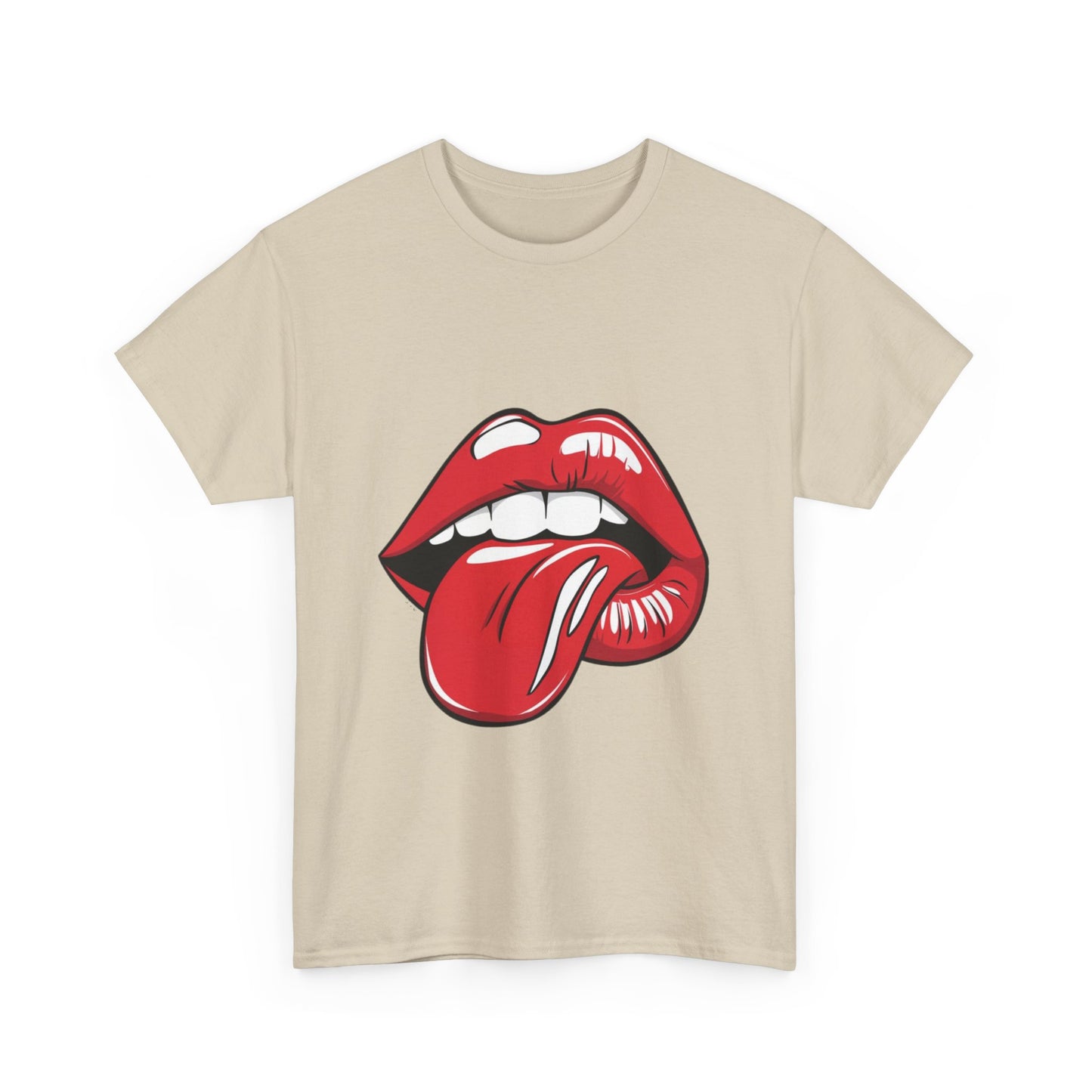 Sexy Retro PopArt Red Lips and Tounge Unisex heavy cotton Tshirt