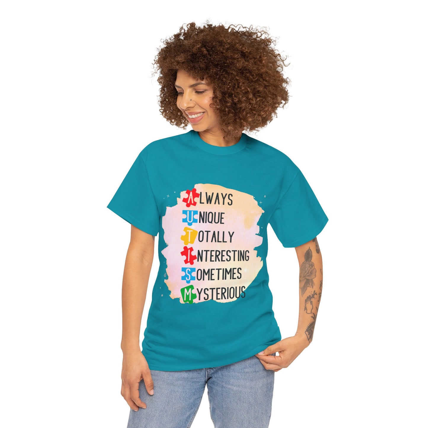 Autism Always Unique Totally Interesting Sometimes Mysterious T-shirt Unisex Heavy Cotton