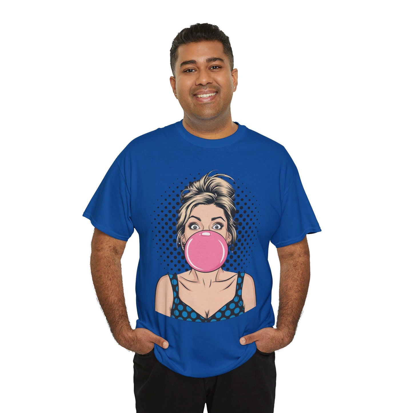 PopArt Girl Bubble Gum Bubble Tshirt unisex heavy cotton