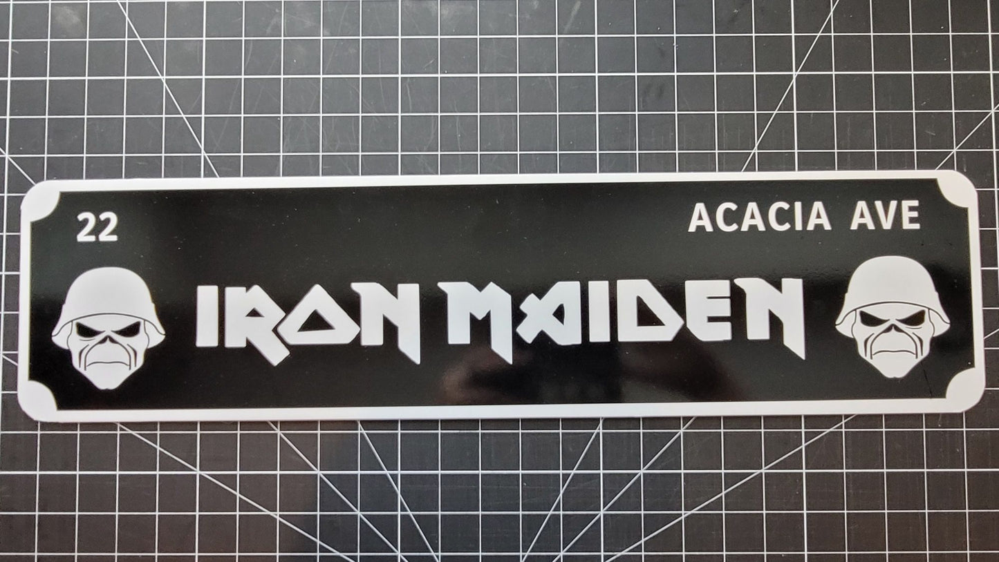 Iron Maiden Rock/Metal Street Sign 6" X 24" Man Cave Indoor/Outdoor Eddie Piece of Mind The Trooper