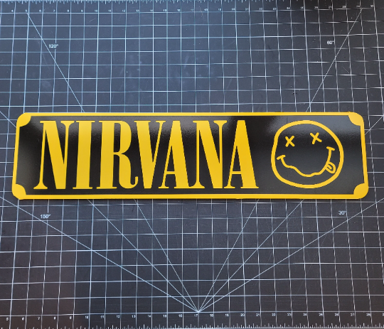 NIRVANA Street Sign 6" X 24" Man Cave Indoor/Outdoor Grunge Smells Like Teen Spirit