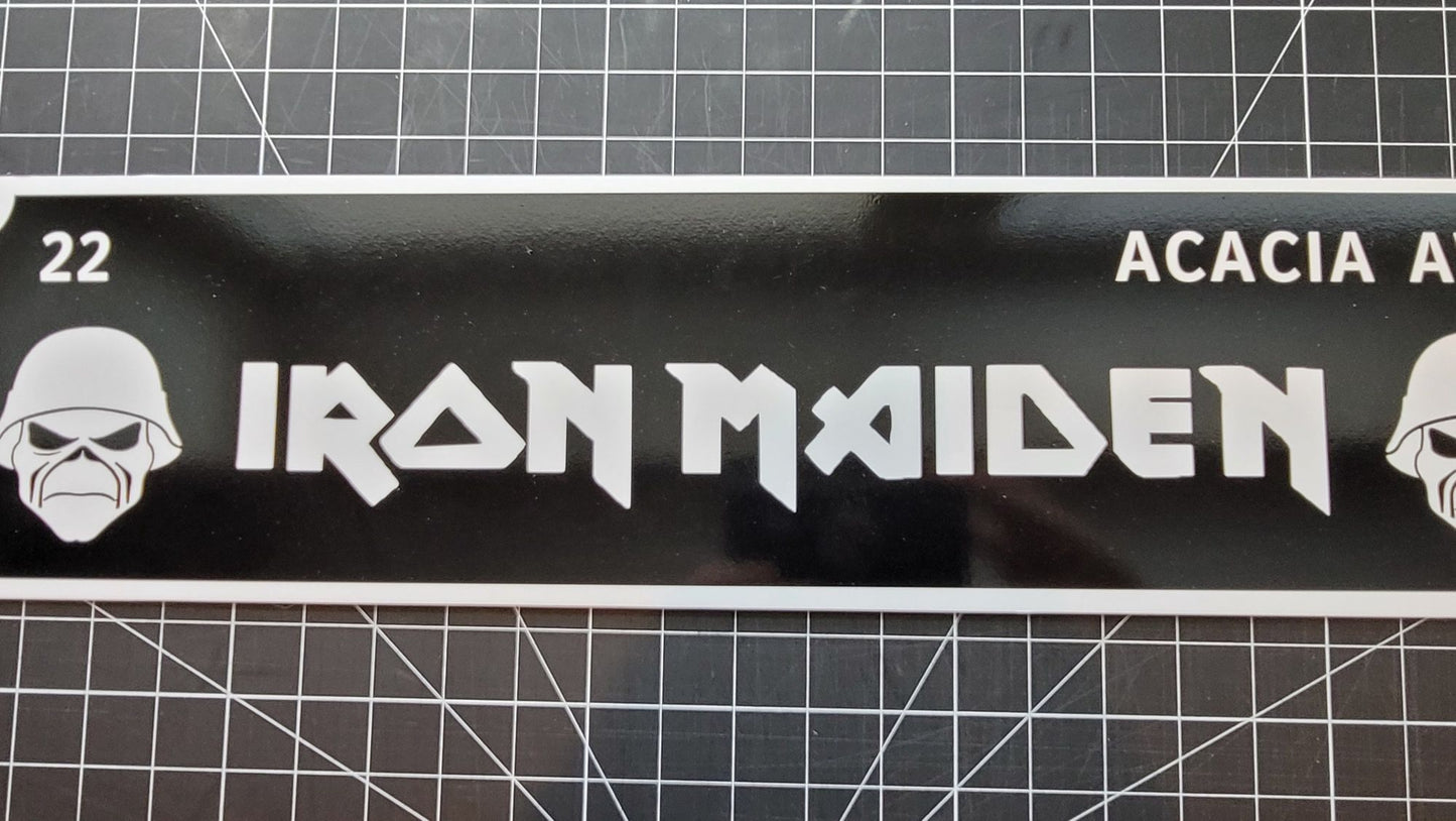 Iron Maiden Rock/Metal Street Sign 6" X 24" Man Cave Indoor/Outdoor Eddie Piece of Mind The Trooper